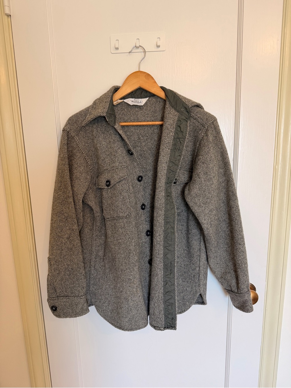 Woolrich Gray Herringbone Wool Jacket
